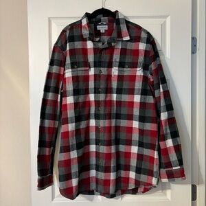 Carhartt Original Fit Flannel XL Tall Red, Black Plaid Button Down Workwear